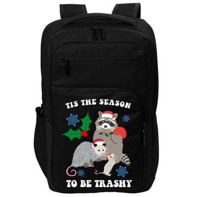 Tis The Season To Be Trashy Funny Raccoon Christmas Impact Tech Backpack