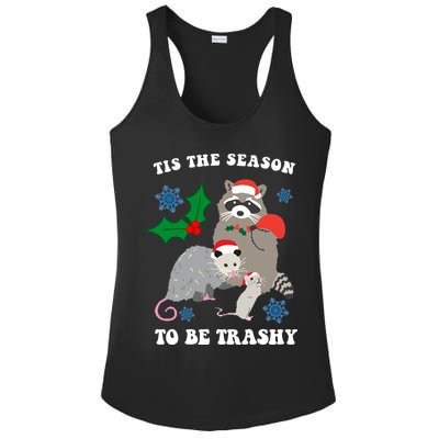 Tis The Season To Be Trashy Funny Raccoon Christmas Ladies PosiCharge Competitor Racerback Tank