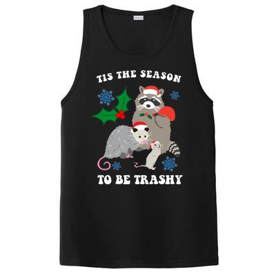 Tis The Season To Be Trashy Funny Raccoon Christmas PosiCharge Competitor Tank