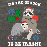 Tis The Season To Be Trashy Funny Raccoon Christmas Cotton Canvas Backpack