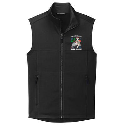 Tis The Season To Be Trashy Funny Raccoon Christmas Collective Smooth Fleece Vest