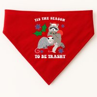Tis The Season To Be Trashy Funny Raccoon Christmas USA-Made Doggie Bandana