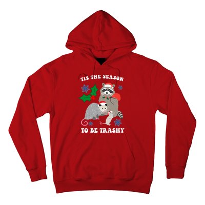 Tis The Season To Be Trashy Funny Raccoon Christmas Hoodie