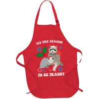 Tis The Season To Be Trashy Funny Raccoon Christmas Apron