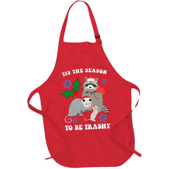 Tis The Season To Be Trashy Funny Raccoon Christmas Apron