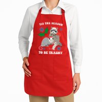 Tis The Season To Be Trashy Funny Raccoon Christmas Apron