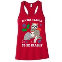 Tis The Season To Be Trashy Funny Raccoon Christmas Womens Tank Top