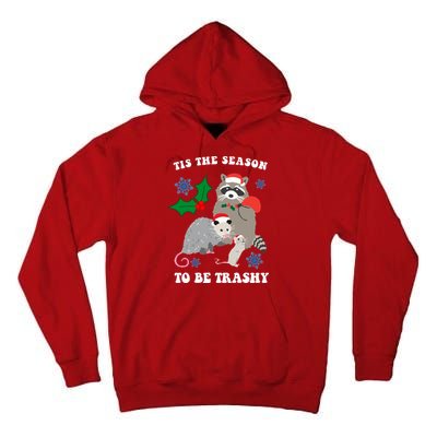 Tis The Season To Be Trashy Funny Raccoon Christmas Tall Hoodie