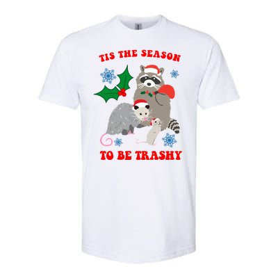 Tis The Season To Be Trashy Funny Raccoon Christmas Softstyle® CVC T-Shirt