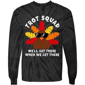 Turkey Trot Squad Race Funny Thanksgiving Running Runner Tie-Dye Long Sleeve Shirt