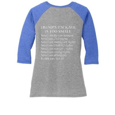 Trump Too Small Women's Tri-Blend 3/4-Sleeve Raglan Shirt