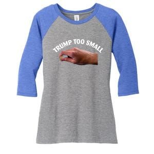 Trump Too Small Women's Tri-Blend 3/4-Sleeve Raglan Shirt