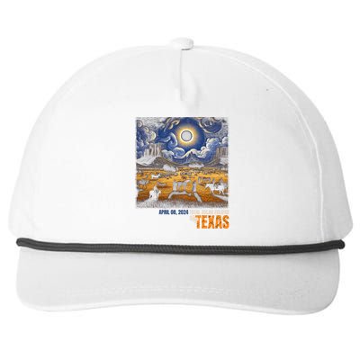 Texas Total Solar Eclipse Retro April 8 2024 Astronomy Snapback Five-Panel Rope Hat