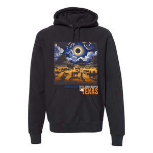 Texas Total Solar Eclipse Retro April 8 2024 Astronomy Premium Hoodie