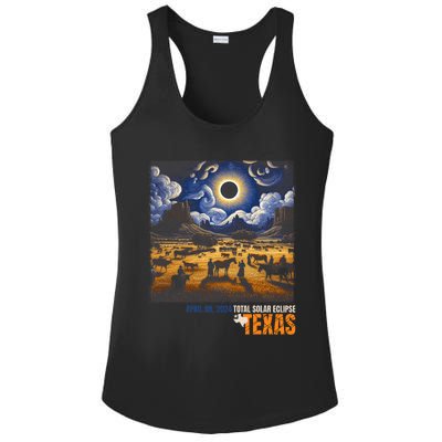 Texas Total Solar Eclipse Retro April 8 2024 Astronomy Ladies PosiCharge Competitor Racerback Tank