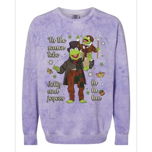 Tis The Season Tobe Jolly And Joyous The Muppet Christmas Carol Colorblast Crewneck Sweatshirt