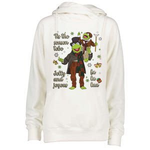 Tis The Season Tobe Jolly And Joyous The Muppet Christmas Carol Womens Funnel Neck Pullover Hood