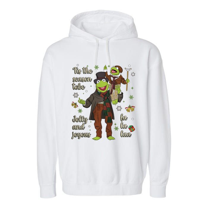 Tis The Season Tobe Jolly And Joyous The Muppet Christmas Carol Garment-Dyed Fleece Hoodie