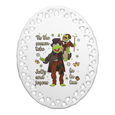 Tis The Season Tobe Jolly And Joyous The Muppet Christmas Carol Ceramic Oval Ornament