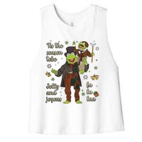 Tis The Season Tobe Jolly And Joyous The Muppet Christmas Carol Women's Racerback Cropped Tank