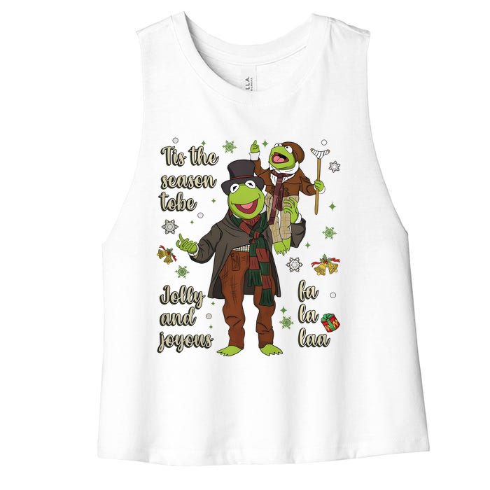 Tis The Season Tobe Jolly And Joyous The Muppet Christmas Carol Women's Racerback Cropped Tank