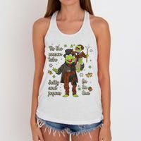 Tis The Season Tobe Jolly And Joyous The Muppet Christmas Carol Women's Knotted Racerback Tank