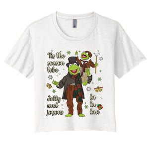 Tis The Season Tobe Jolly And Joyous The Muppet Christmas Carol Women's Crop Top Tee