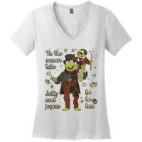 Tis The Season Tobe Jolly And Joyous The Muppet Christmas Carol Women's V-Neck T-Shirt