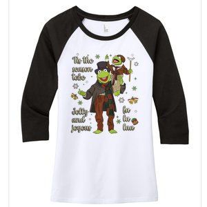 Tis The Season Tobe Jolly And Joyous The Muppet Christmas Carol Women's Tri-Blend 3/4-Sleeve Raglan Shirt