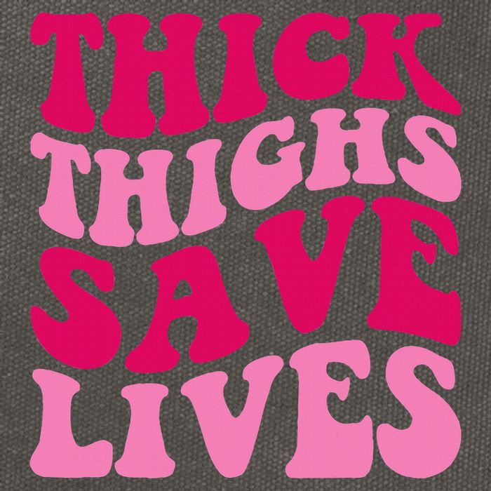Thick Thighs Save Lives Funny Apparel Groovy Thicc Cotton Canvas Backpack