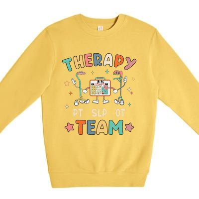 Therapy Team Slp Ot Pt Rehab Therapist Speech Language Premium Crewneck Sweatshirt