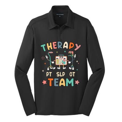 Therapy Team Slp Ot Pt Rehab Therapist Speech Language Silk Touch Performance Long Sleeve Polo