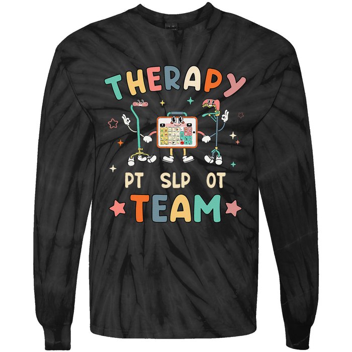 Therapy Team Slp Ot Pt Rehab Therapist Speech Language Tie-Dye Long Sleeve Shirt