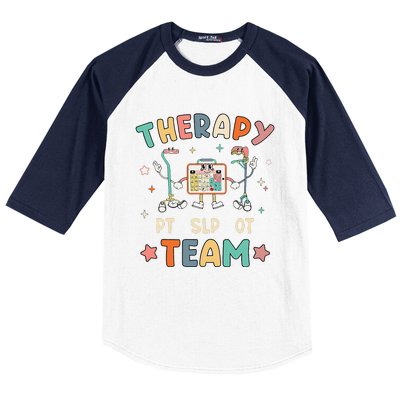 Therapy Team Slp Ot Pt Rehab Therapist Speech Language Baseball Sleeve Shirt