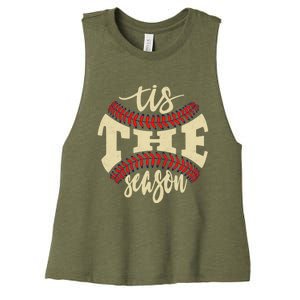 Tis The Season Baseball Is My Favorite Season Gift Baseball Gift Women's Racerback Cropped Tank