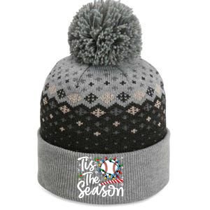 Tis The Season Baseball Christmas Snowflakes Lights Xmas Gift The Baniff Cuffed Pom Beanie