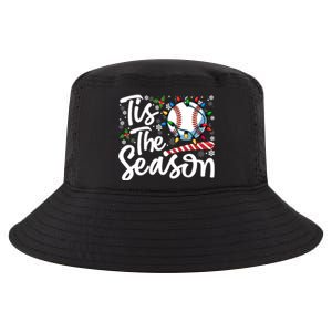 Tis The Season Baseball Christmas Snowflakes Lights Xmas Gift Cool Comfort Performance Bucket Hat