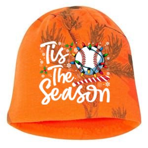 Tis The Season Baseball Christmas Snowflakes Lights Xmas Gift Kati - Camo Knit Beanie