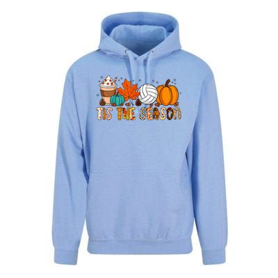 Tis The Season Volleyball Pumpkin Leaf Latte Fall Autumn Boy Unisex Surf Hoodie