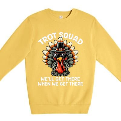 Turkey Trot Squad Funny Thanksgiving Running Costume Premium Crewneck Sweatshirt