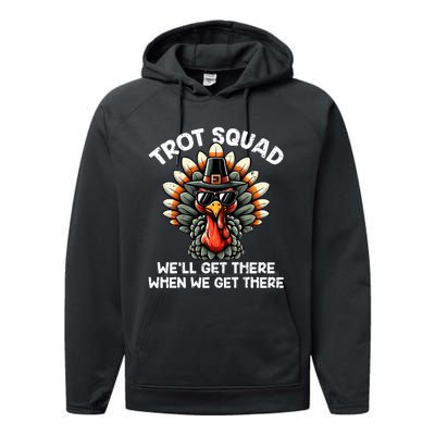 Turkey Trot Squad Funny Thanksgiving Running Costume Performance Fleece Hoodie