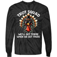 Turkey Trot Squad Funny Thanksgiving Running Costume Tie-Dye Long Sleeve Shirt