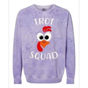 Turkey Trot Squad Funny Thanksgiving Day Running Costume Colorblast Crewneck Sweatshirt