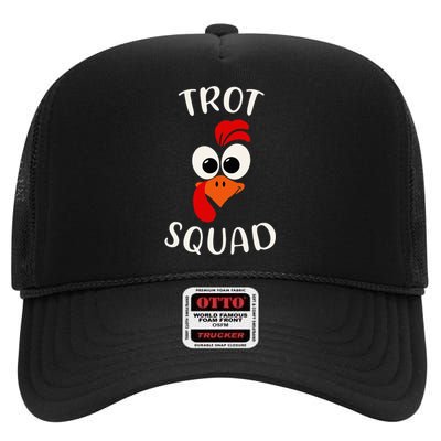 Turkey Trot Squad Funny Thanksgiving Day Running Costume High Crown Mesh Back Trucker Hat