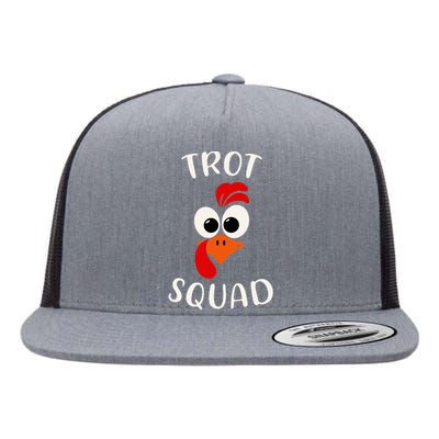 Turkey Trot Squad Funny Thanksgiving Day Running Costume Flat Bill Trucker Hat