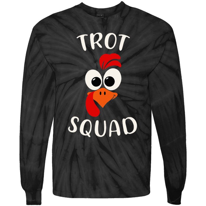 Turkey Trot Squad Funny Thanksgiving Day Running Costume Tie-Dye Long Sleeve Shirt