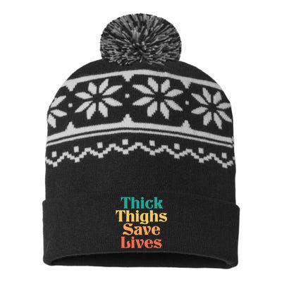 Thick Thighs Save Lives Thick Thighs Save Lives USA-Made Snowflake Beanie