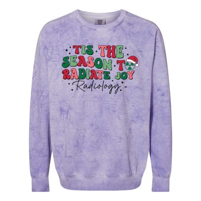 Tis The Season To Radiate Joy Radiology Colorblast Crewneck Sweatshirt