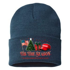 Tis The Season Trump Maga 2024 Make Christmas Great Again Sustainable Knit Beanie