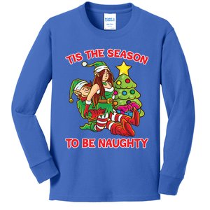 Tis The Season To Be Naughty Humping Love Couple Meaningful Gift Kids Long Sleeve Shirt